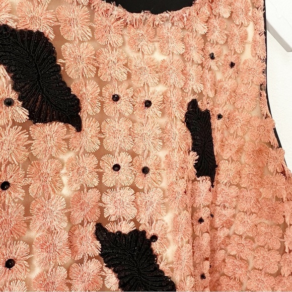 Rosanna Ocampo Lace Peach Sleeveless Blouse Top Embellished Size Large L - Picture 3 of 6